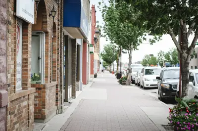 downtown sidewalk